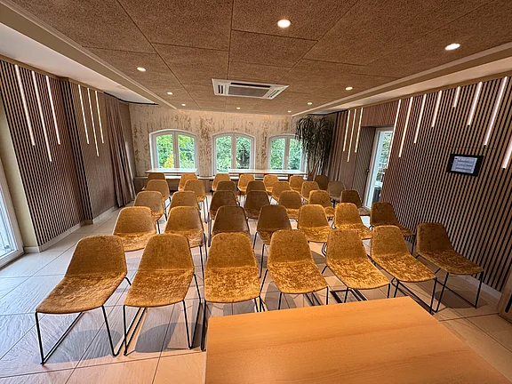 Designer Stühle in Kinobestuhlung im Tagungsraum Sonneneck