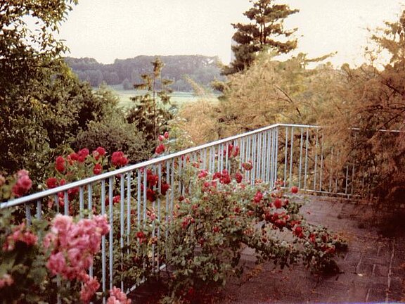 1973: Aussicht vom Balkon Zimmer 7 (Heute Zimmer 208) 1973: Aussicht vom Balkon Zimmer 7 (Heute Zimmer 208)